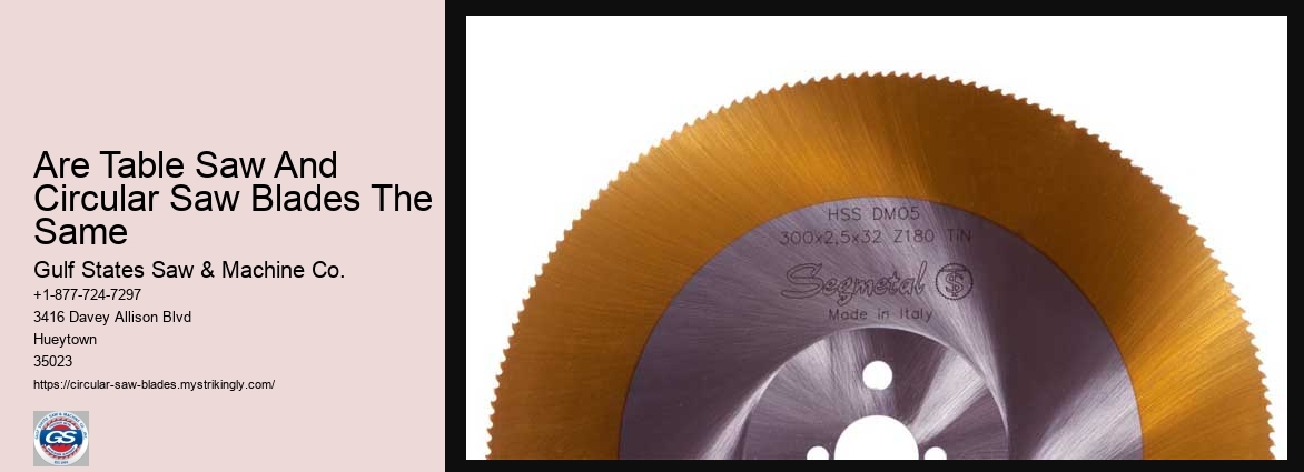 Are Table Saw And Circular Saw Blades The Same